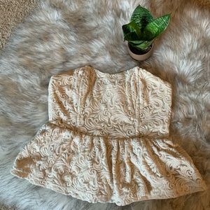 Pins & Needles off white lace crop top